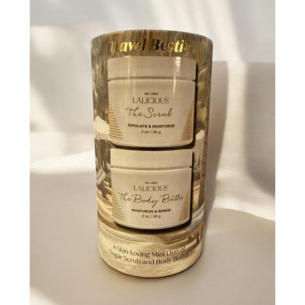 LALICIOUS Travel Besties Scrub & Body Butter Duo 2 oz NIB/SEALED